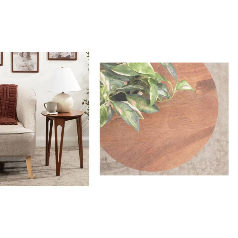 Kate and Laurel Kershaw Round Coffee Table, 30x30x19, Walnut Brown