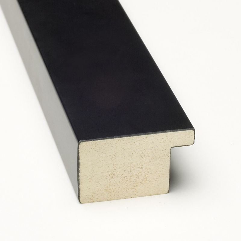 Amanti Art Mezzanotte Black Non-Beveled Wood Bathroom Wall Mirror 26 x 38 in.