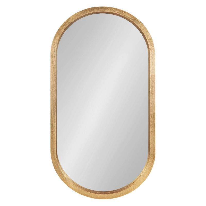 20" x 30" Travis Oval Wall Mirror Gold - Kate & Laurel: Modern Bathroom Vanity Decor