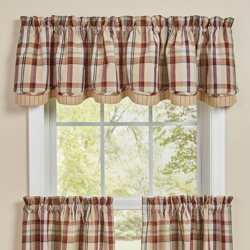 Park Designs Gamekeeper Plaid Lined Layered Valance 16"