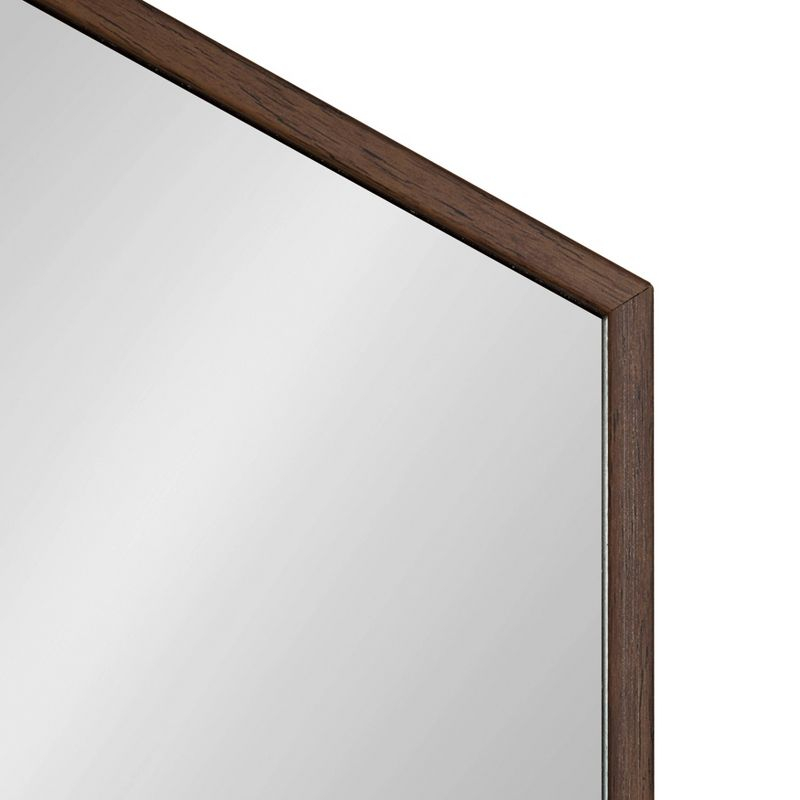 30.75" x 34.75" Rhodes 6 Sided Hexagon Wall Mirror Walnut Brown - Kate and Laurel: Modern, No Assembly, Wall Mount