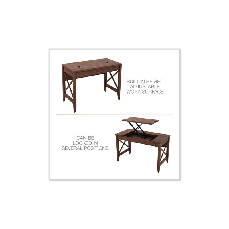 Alera Sit-to-Stand Table Desk, 47.25" x 23.63" x 29.5" to 43.75", Modern Walnut