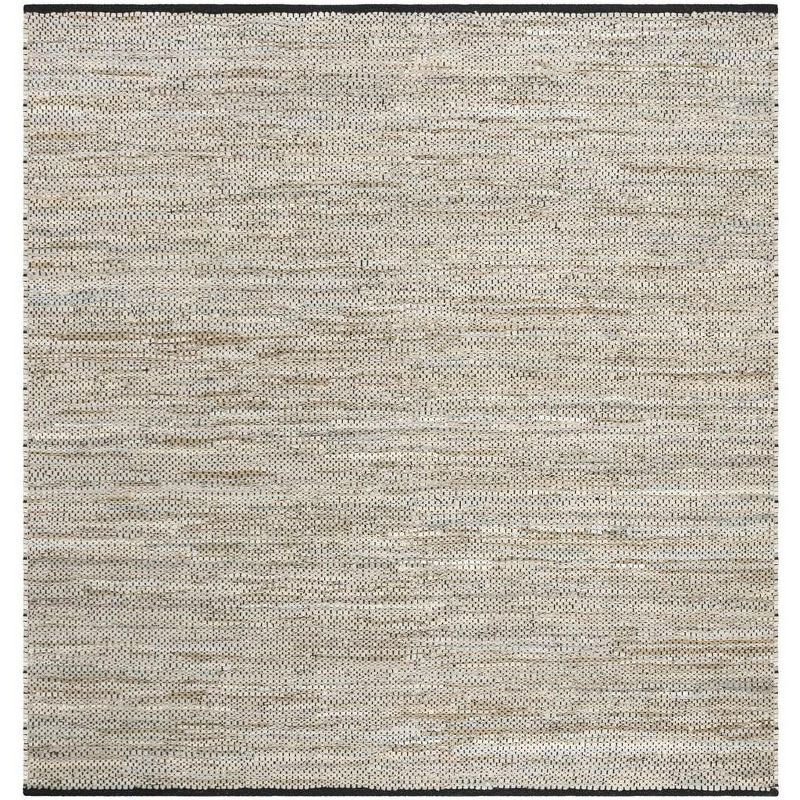 Vintage Leather VTL104 Hand Woven Indoor Area Rug - Beige - 6'x6' - Safavieh