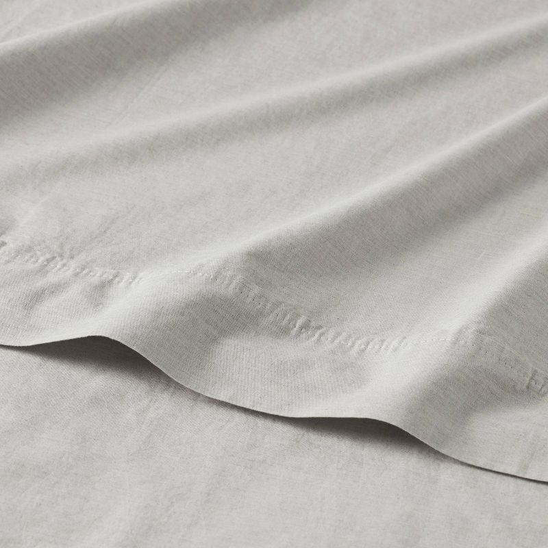 Twin/Twin XL 250 Thread Count Organic Percale Sheet Set Gray Chambray - Threshold™: GOTS Certified, Teen & All Ages