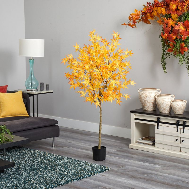 Nearly Natural 5-ft Autumn Maple Artificial Fall Tree