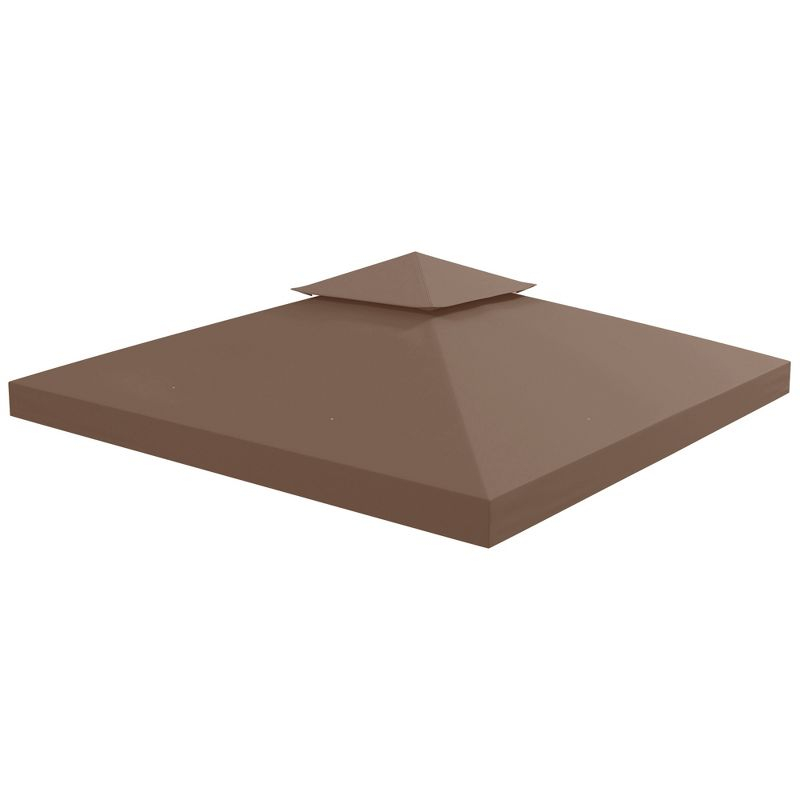 Outsunny Gazebo Replacement Canopy for Model 01 -0153, 2-Tier Top Cover for 9.84' x 9.84' Outdoor Gazebo, Coffee (TOP ONLY)