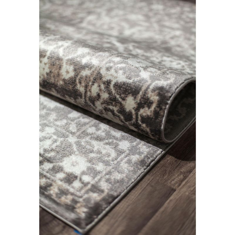 Rugs America Leopold LX20B Stone Transitional Cream Area Rug for Dining Room Rug Neutral Rug Living Room Rug Kitchen, 5'3"x7'