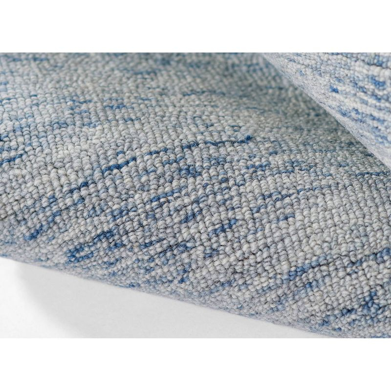 Momeni 2'x3' James Solid Handtufted Accent Rug Light Blue: Wool, Low Pile, Indoor, Rectangle, Cotton Backing