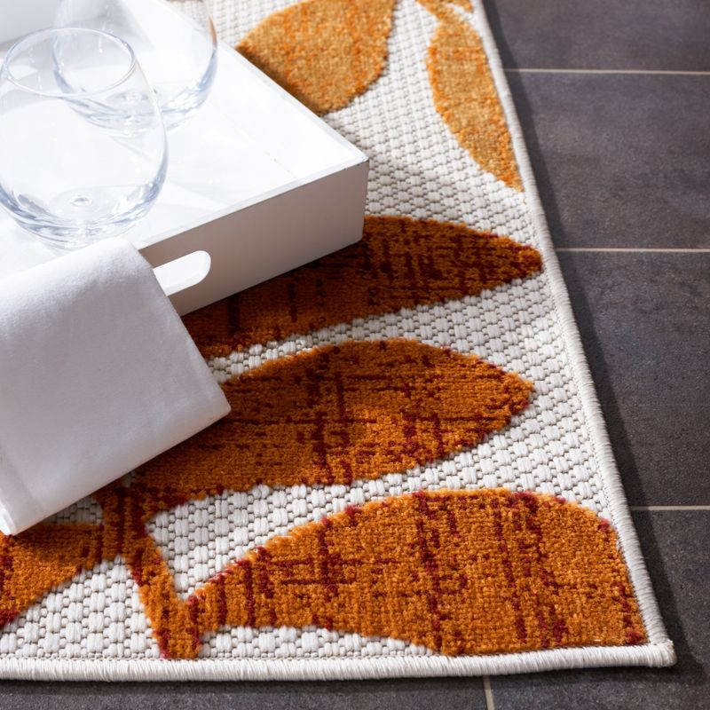 Cabana CBN814 Power Loomed Indoor/Outdoor Runner Rug - Creme/Red - 2'x8' - Safavieh.