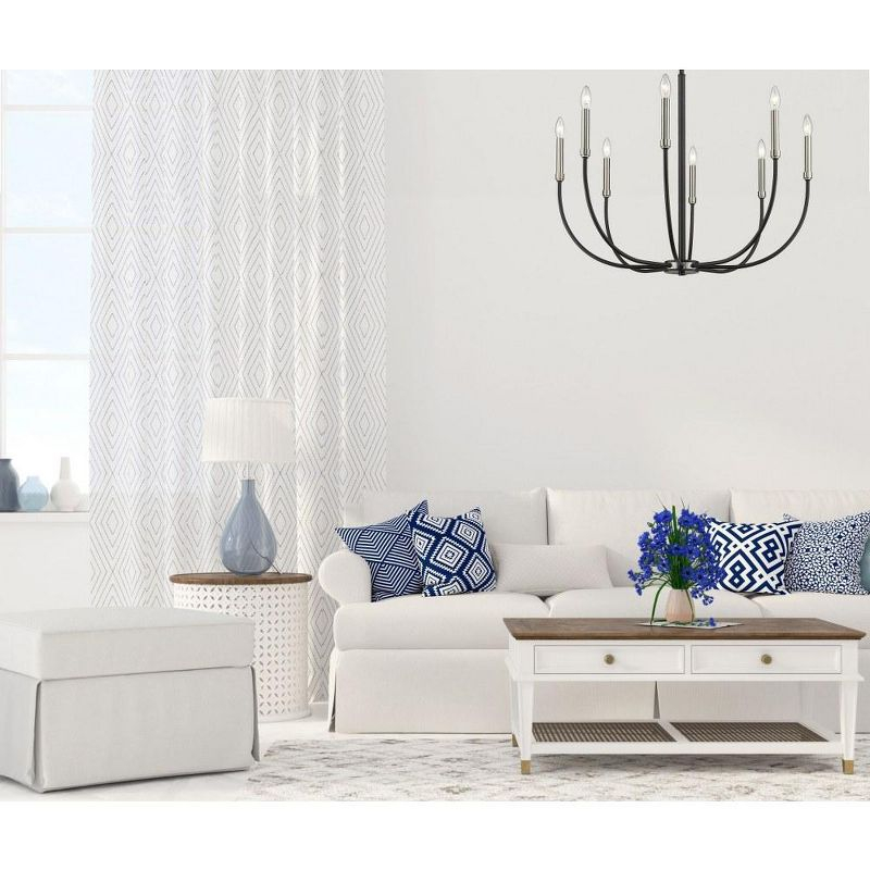 Z-Lite Haylie 8 - Light Chandelier in  Matte Black/Brushed Nickel