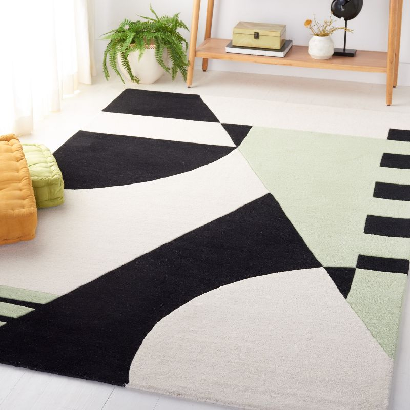 Rodeo Drive RD863 Hand Tufted Indoor Area Rug - 6'x9' - Black/Green - Safavieh