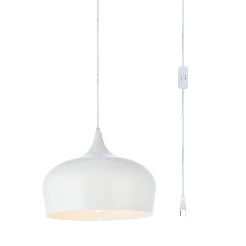 Elegant Lighting Nora 1 Light white plug-in pendant