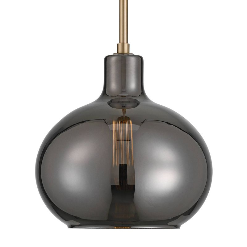 360 Lighting Partridge 9 1/2" Modern Pendant Ceiling Light Fixture Dining Room Over Table Kitchen Island Foyer Hanging Round Brass Mirror Glass Mini