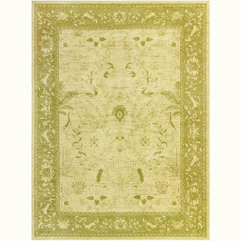 Unique Loom 9' 0 x 12' 0 Light Green La Jolla Floral Area Rug