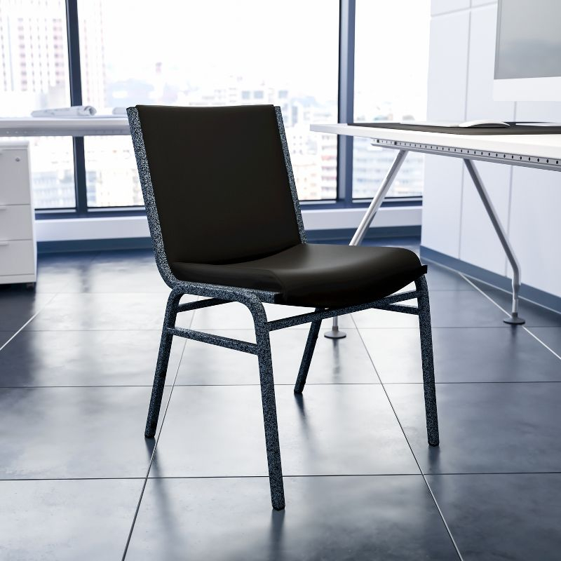 Flash Furniture HERCULES Series Heavy Duty Black Vinyl Stack Chair