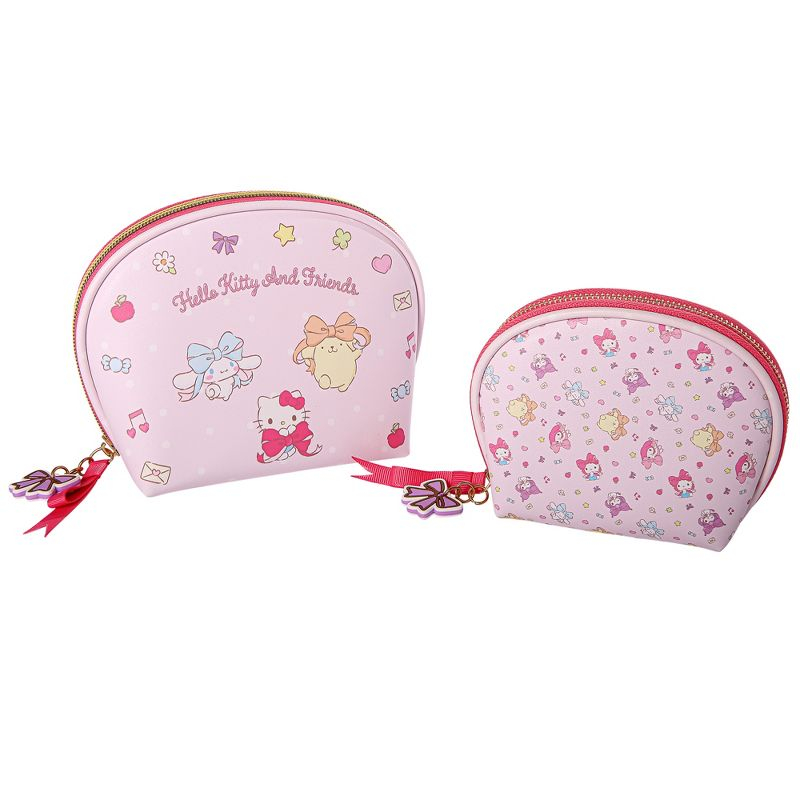 Sanrio Hello Kitty & Friends Large and Small Dome Cosmetic Travel Bag Set