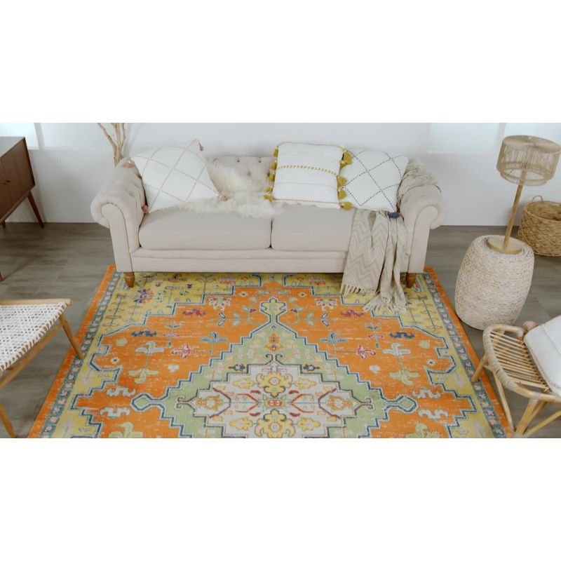 Nourison Allur Bohemian Medallion Indoor Rug Orange Multicolor 5'3" x 7'3"