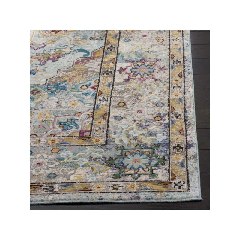 Aria ARA183 Power Loomed Area Rug - Beige/Blue - 6'5"x6'5" - Safavieh.