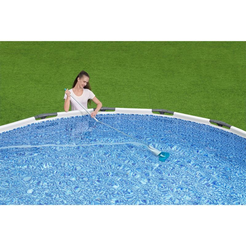 Bestway Flowclear AquaCrawl 88 Inch Pool Vacuum for 15 Feet Above Ground Pools with Removable Debris Bag, Suction Nozzle, Skimmer Head, and Adapters