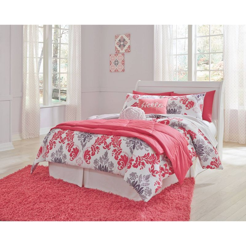 Full Anarasia Sleigh Headboard White - Signature Design by Ashley: Crisp Cottage Style, Fits B100-21 Frame