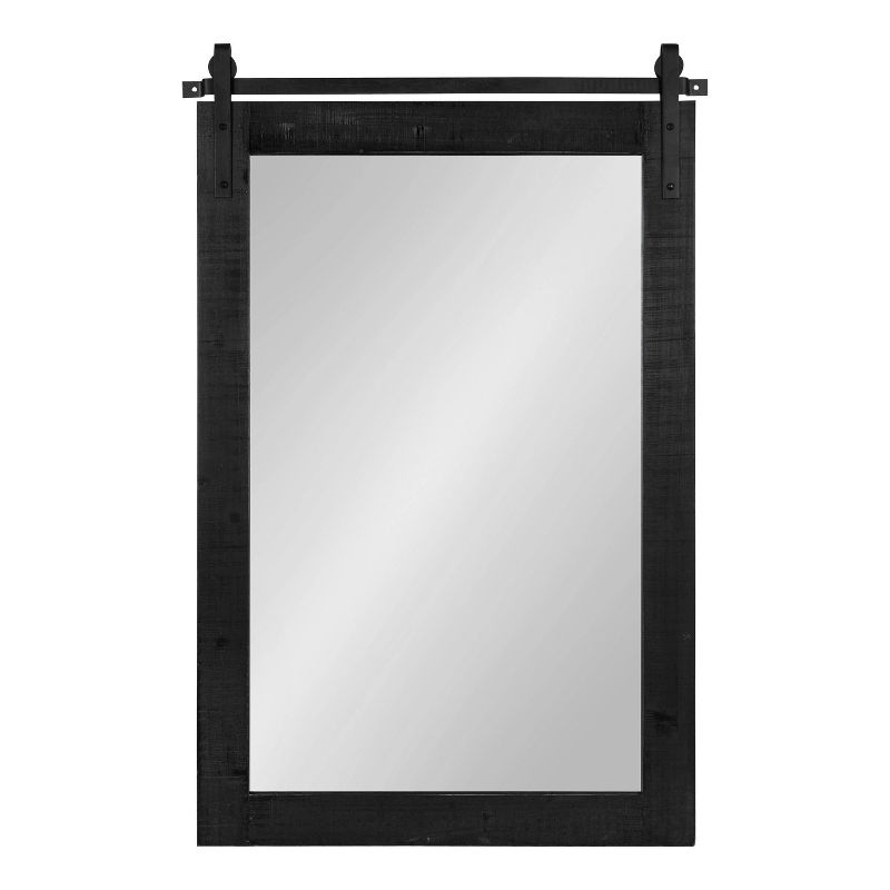 Kate & Laurel All Things Decor 26" x 39" Cates Rustic Wall Mirror Black: Modern Rectangle, No Assembly Required