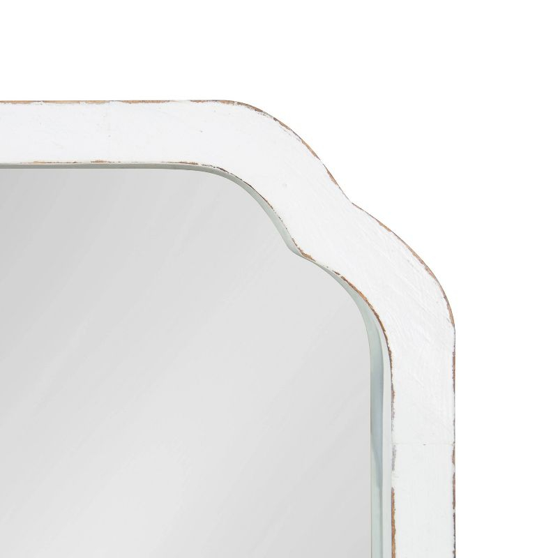 Kate & Laurel All Things Decor 24"x24" Marston Farmhouse Rectangle Wall Mirror White: No Assembly, Wood Frame, Wall Mounted