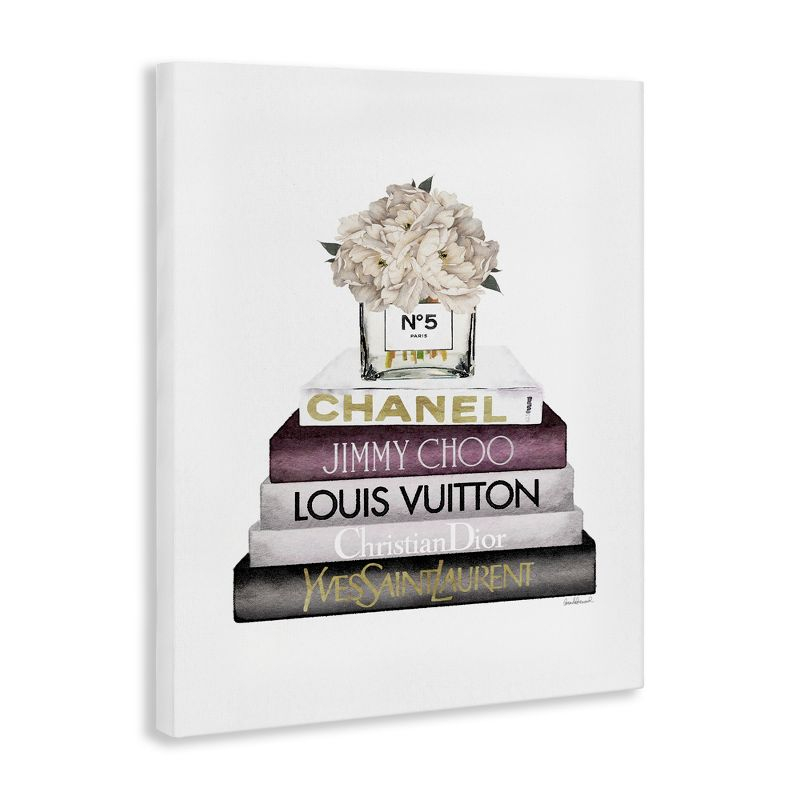 Stupell Industries White Flower Bookstack, 16" x 20"