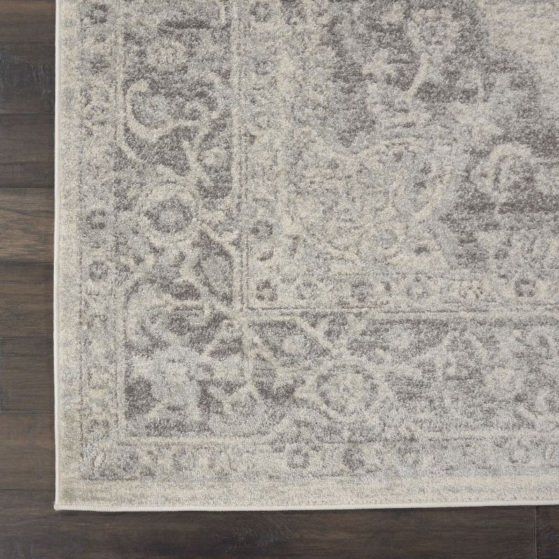 Nourison Tranquil Vintage Persian Center Medallion Area Rug Ivory Grey 8'10" x 11'10"