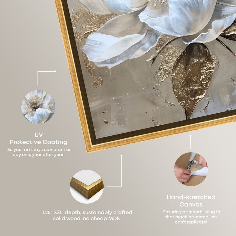 Art Remedy Athenas Flower Floral Fine Wall Art, 20" x 24", Gold Frame