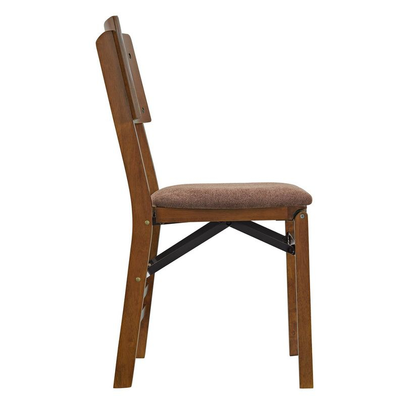 Stakmore Set of 2 Aztec Folding Chairs Fruitwood Finish: No Assembly, Polyester Upholstery