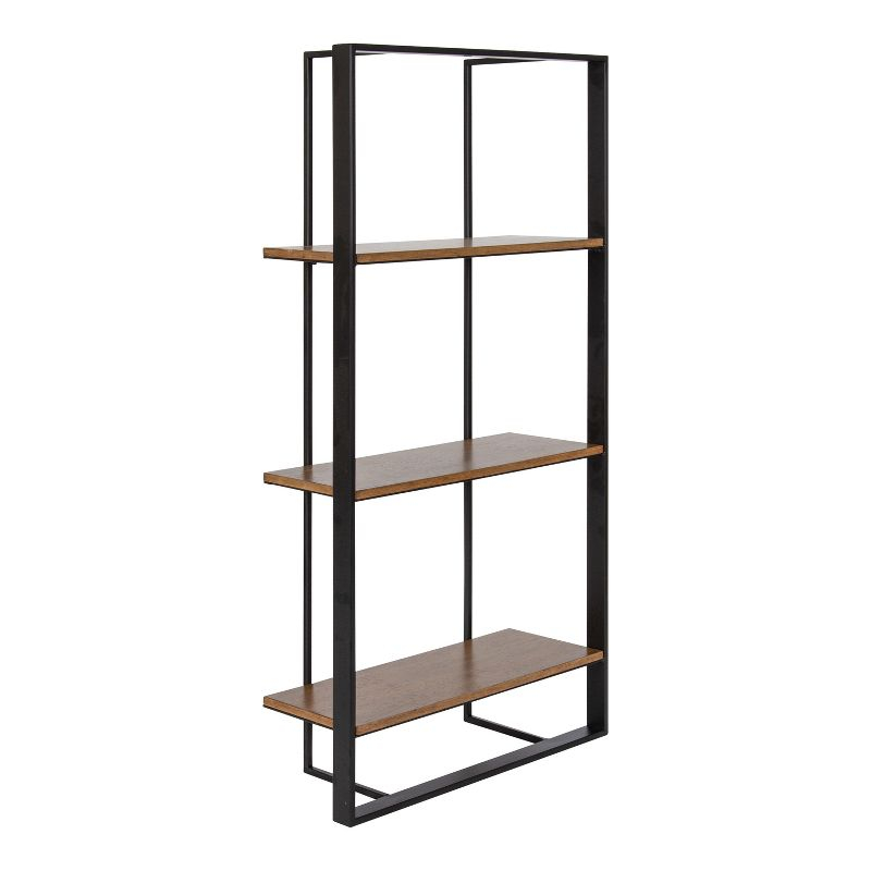 Kate and Laurel Kercheval Rectangle Metal Accent Shelf, 15x32, Rustic Brown