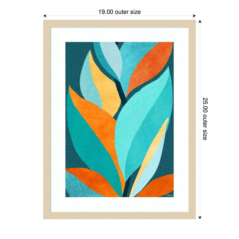 Amanti Art Abstract Tropical Foliage by Kristian Gallagher Wood Framed Wall Art Print 19 x 25