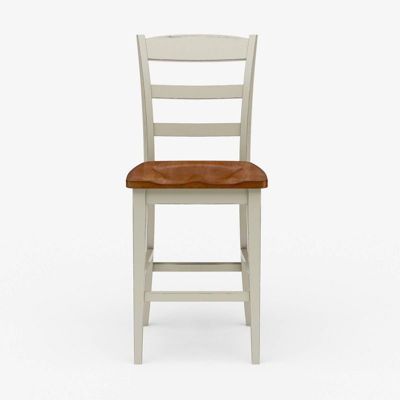 Monarch Counter Height Barstool Off White - Homestyles: Hardwood Island Chairs, Kitchen Stool with Back