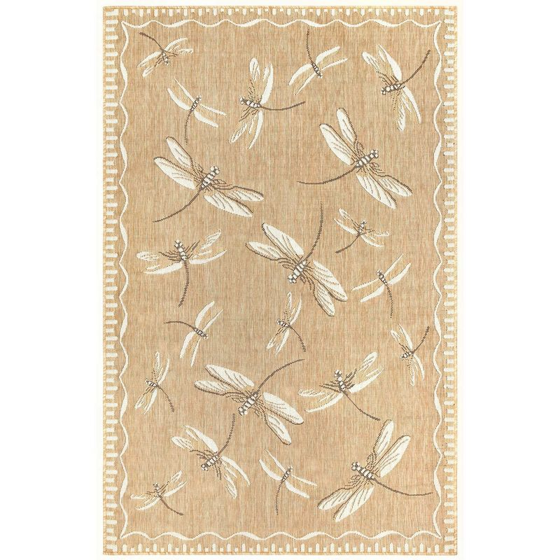 Liora Manne Carmel Dragonfly Indoor/Outdoor Rug Sand 6'6" x 9'4"