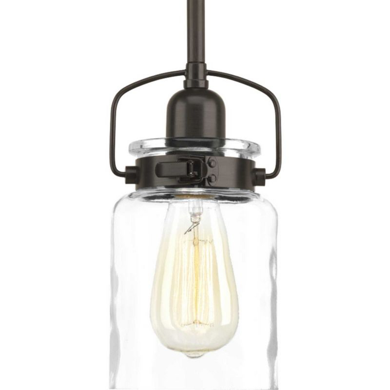 Progress Lighting Calhoun 1-Light Pendant, Antique Bronze, Parchment-Finish Glass Shade