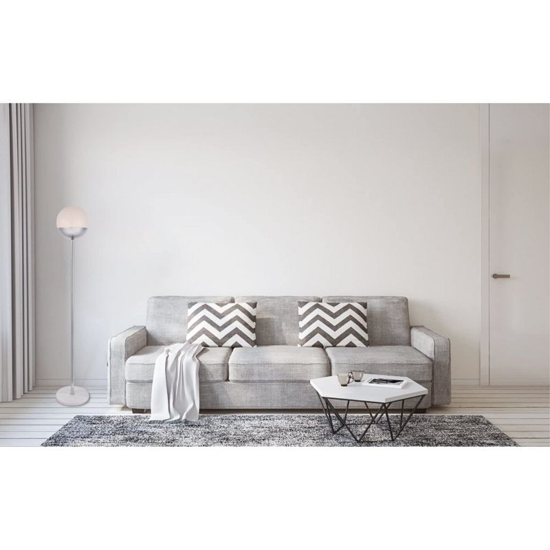 Elegant Lighting Eclipse 1 Light Chrome Floor Lamp With Frosted White Glass