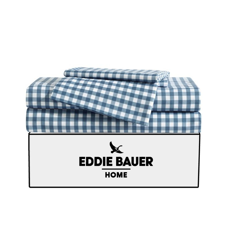 Eddie Bauer Preston Check Blue Twin Xl Sheet Set