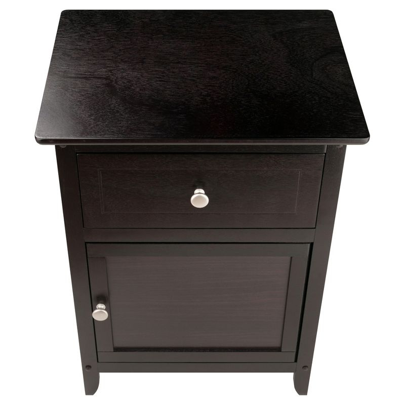 Eugene Nightstand - Espresso - Winsome: Wood Composite Bedside Cabinet with Storage