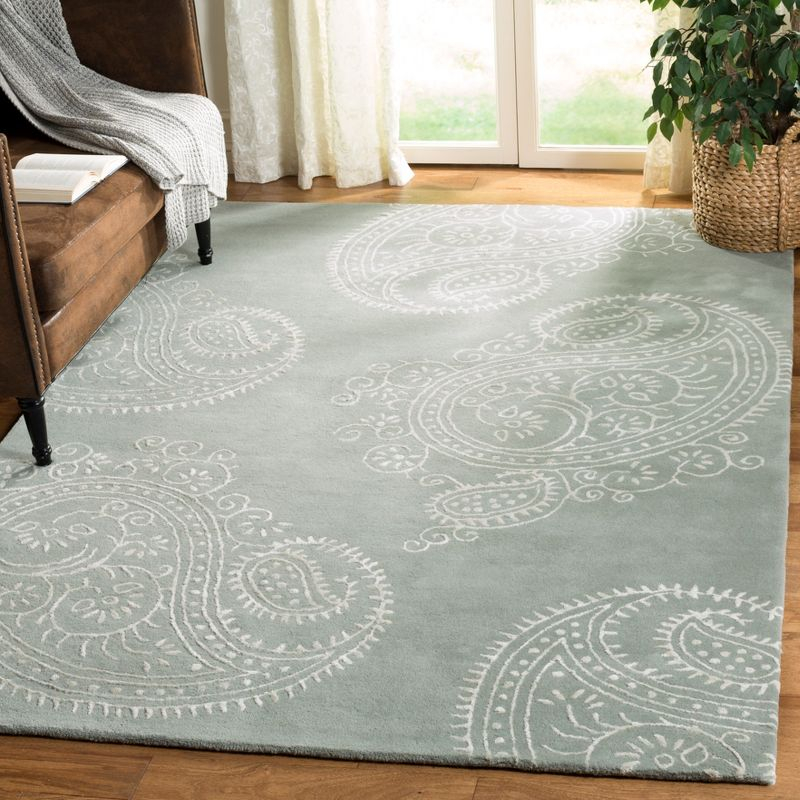 Bella BEL153 Hand Tufted Area Rug - Grey/Ivory - 4'x6' - Safavieh.