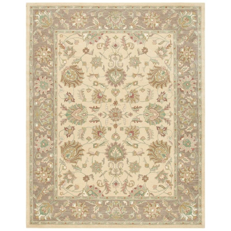 Heritage HG343 Hand Tufted Area Rug - Ivory/Brown - 7'6"x9'6" - Safavieh.