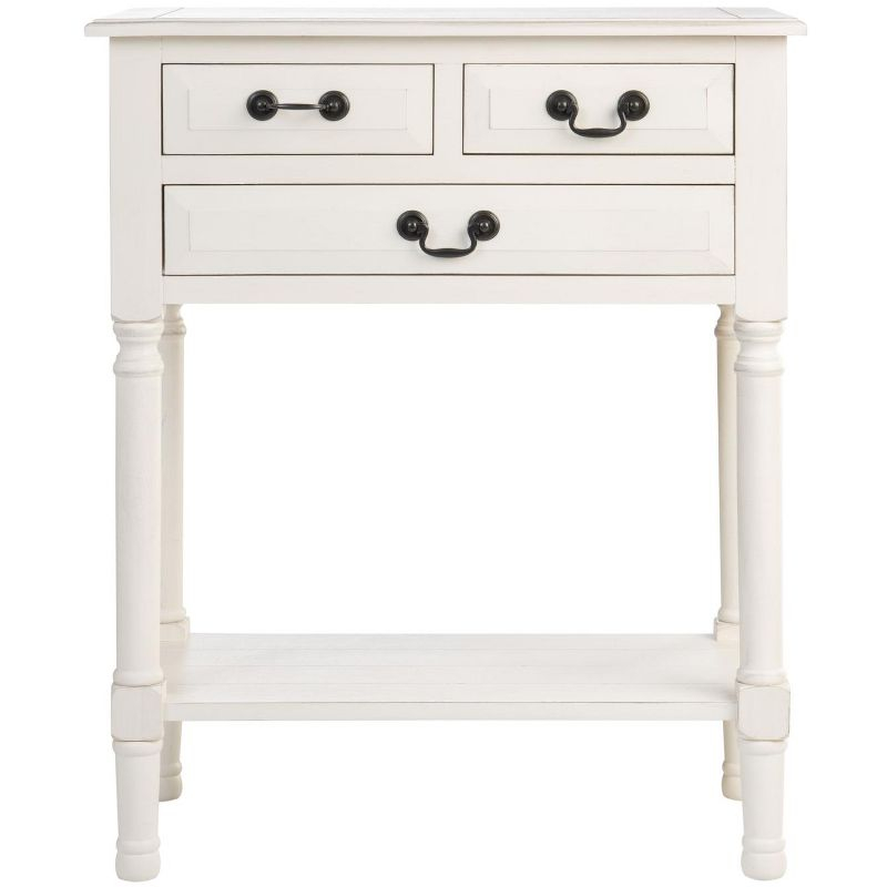 Primrose 3 Drawer Console Table - Distrssed White - Safavieh