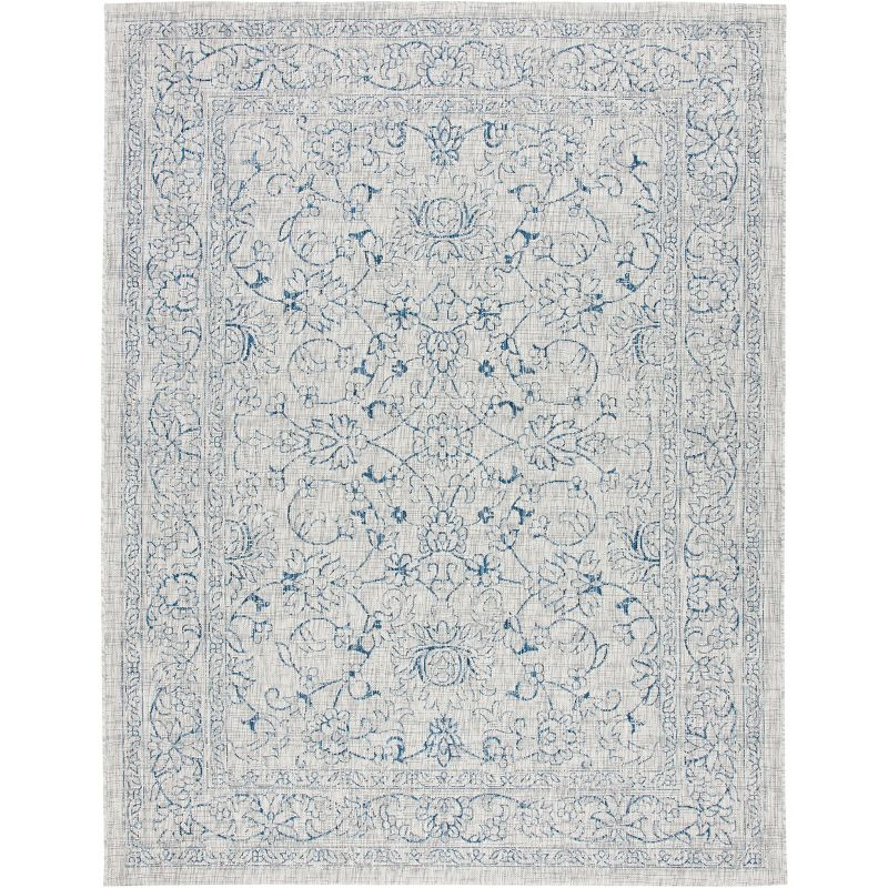 Courtyard CY8680 Power Loomed Indoor and Outdoor Area Rug - Grey/Navy - 8'x11' - Safavieh