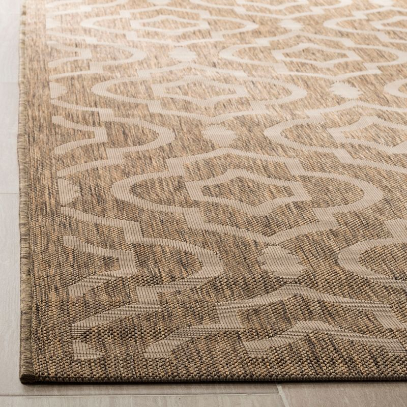 Courtyard CY6926 Power Loomed Indoor and Outdoor Area Rug - Brown/Bone - 4'x5'7" - Safavieh