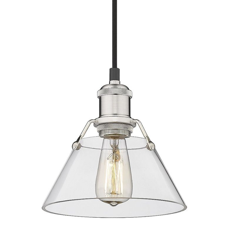 Golden Lighting Orwell 1-Light Mini Pendant in Pewter with Clear Glass