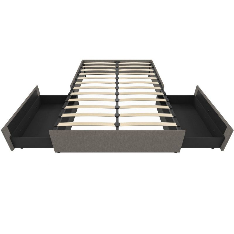DHP Maven Platform Bed with Storage, Full, Gray Linen