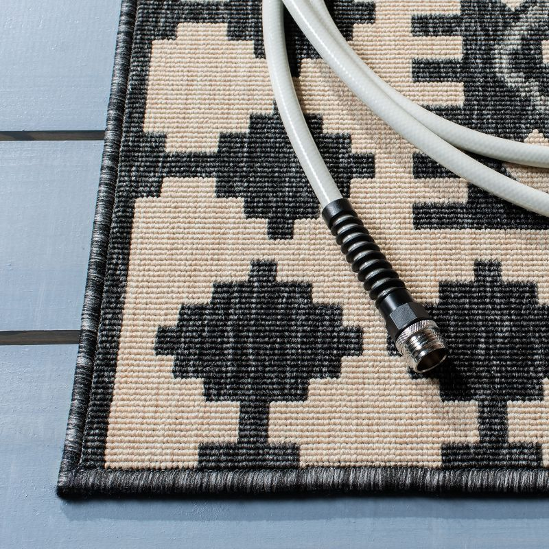 Veranda VER099 Power Loomed Indoor/Outdoor Area Rug - Ivory/Grey - 3'x3' - Safavieh.
