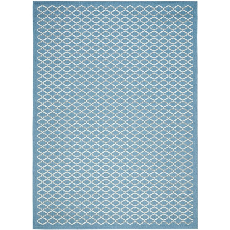 Courtyard CY6919 Power Loomed Indoor and Outdoor Area Rug - Blue/Beige - 9'x12' - Safavieh