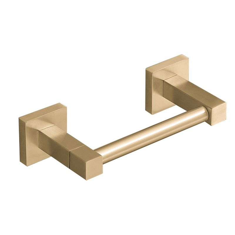 BWE Wall Mounted Toilet Paper Holder Double Post Pivoting Square Tissue Holders Roll Hangers Stand