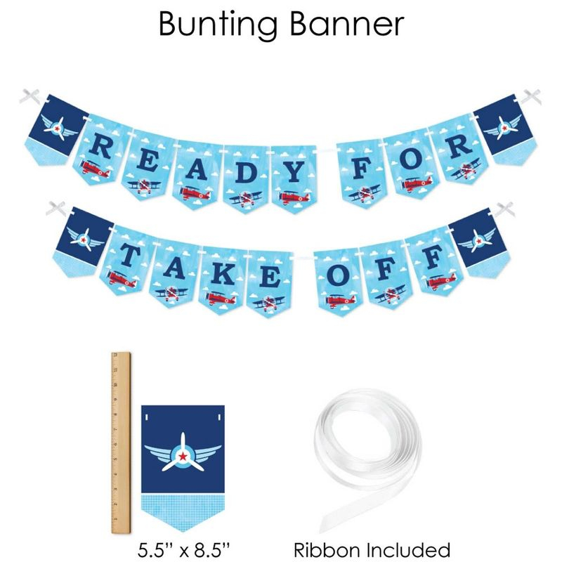 Big Dot of Happiness Taking Flight - Airplane - Vintage Plane Baby Shower or Birthday Party Supplies - Banner Decoration Kit - Fundle Bundle