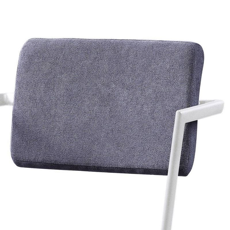 Cargo 24" Counter Height Barstool Gray Fabric and White - Acme Furniture: Cotton Upholstery, Metal Frame, Adjustable Height